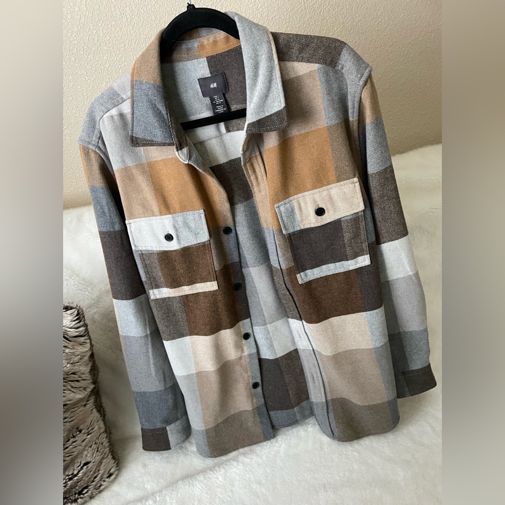 H&M oversized flannel Shacket